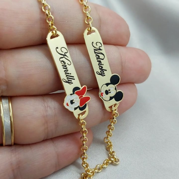 Pulseira Infantil personalizada Minnie ou Mickey  nome - Image 3