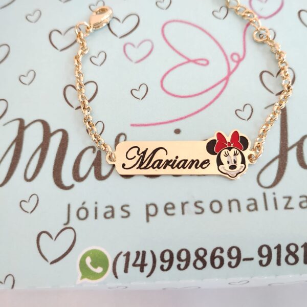 Pulseira Infantil personalizada Minnie ou Mickey  nome - Image 2