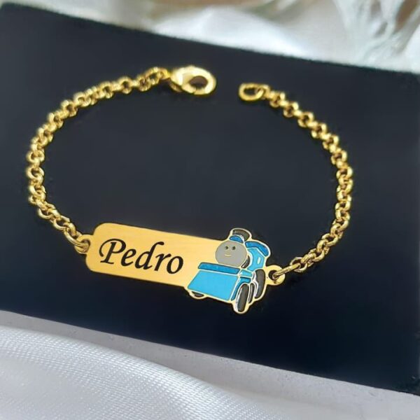 Pulseira Infantil Personalizada Menino ou Menina Banho ouro - Image 6