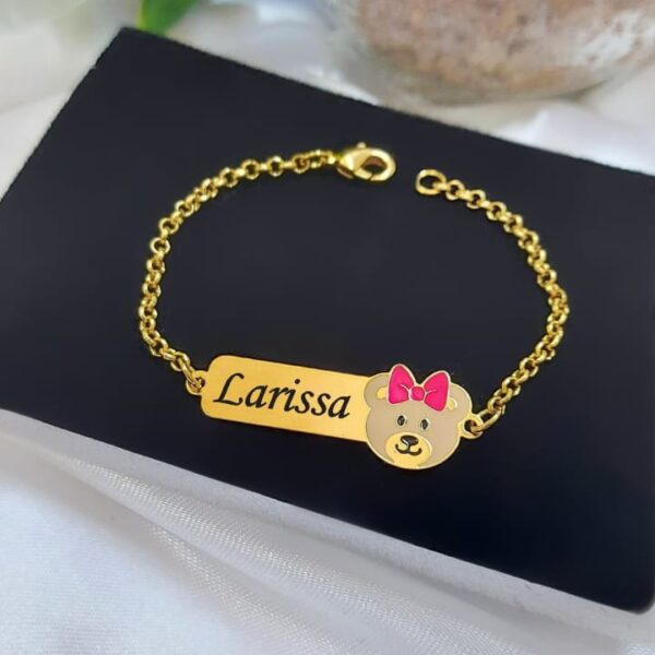 Pulseira Infantil Personalizada Menino ou Menina Banho ouro - Image 12