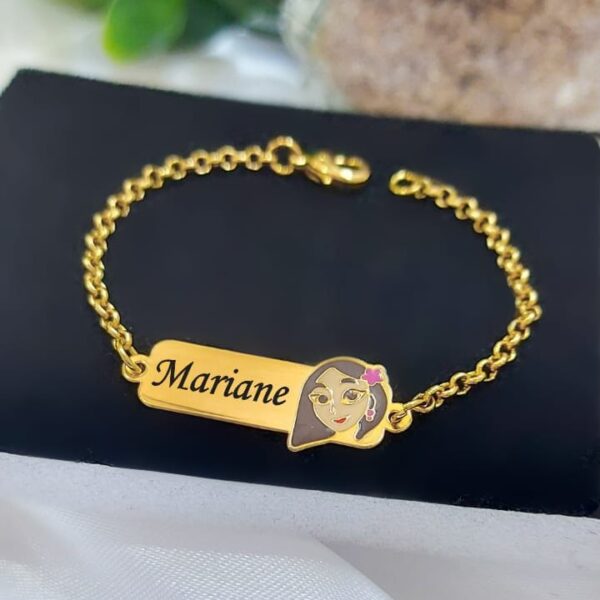 Pulseira Infantil Personalizada Menino ou Menina Banho ouro - Image 13