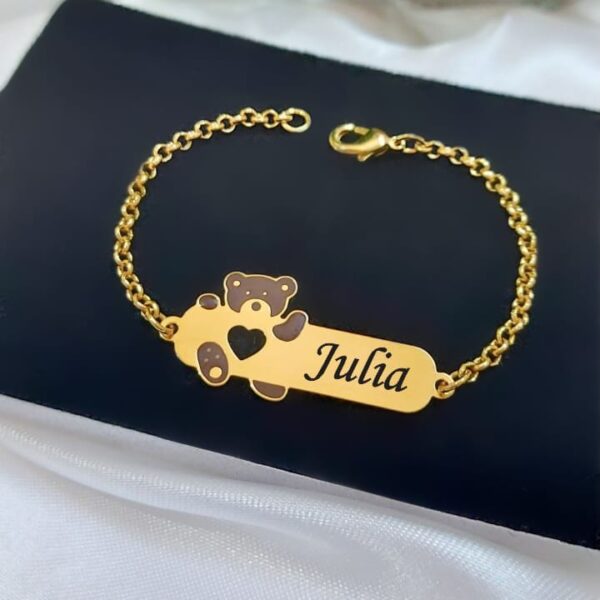 Pulseira Infantil Personalizada Menino ou Menina Banho ouro - Image 19